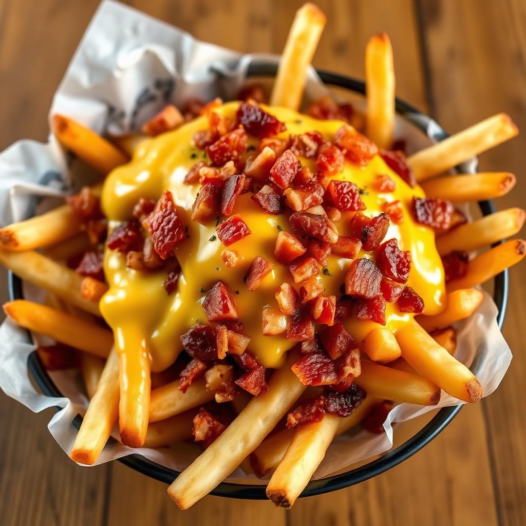 Fries with Cheddar and Bacon